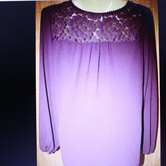 Xhilaration Women's Purple Top Lace trim & Inset Sz XXL - Picture 4 of 6